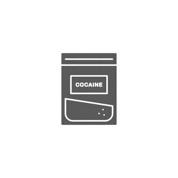 Set of cocaine packet vector icon isolated on white background — Stock Vector