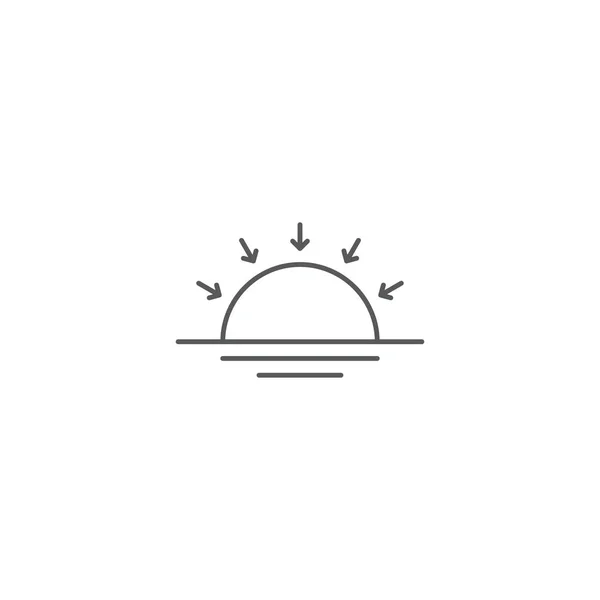 Sunset simple icono de vector. Símbolos meteorológicos, elemento de diseño Pronóstico, aislado en blanco — Vector de stock