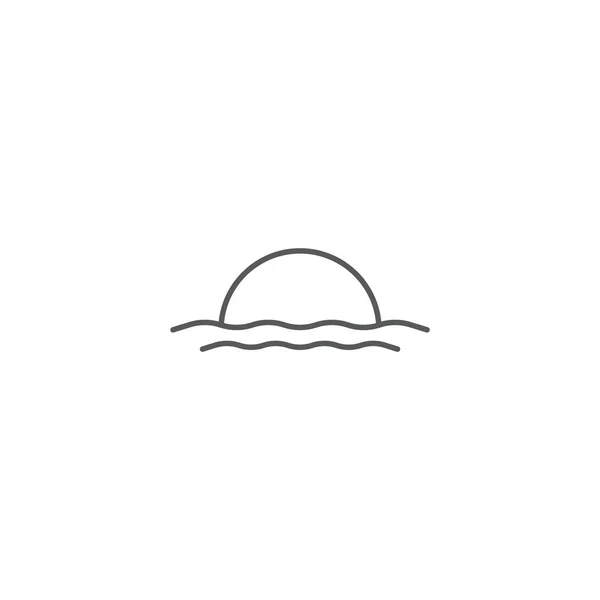 Sunset simple icono de vector. Símbolos meteorológicos, elemento de diseño Pronóstico, aislado en blanco — Vector de stock