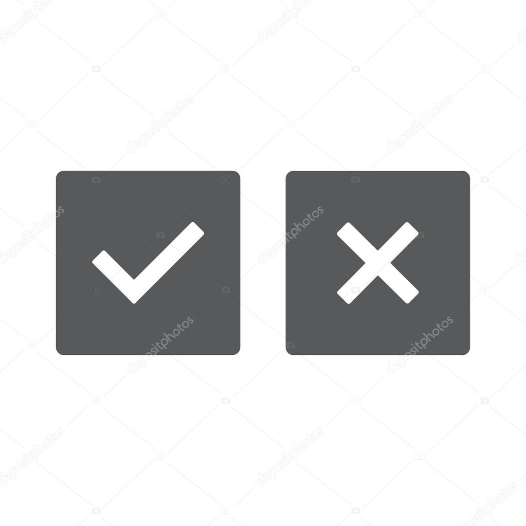 Check box line icons set isolated on white background