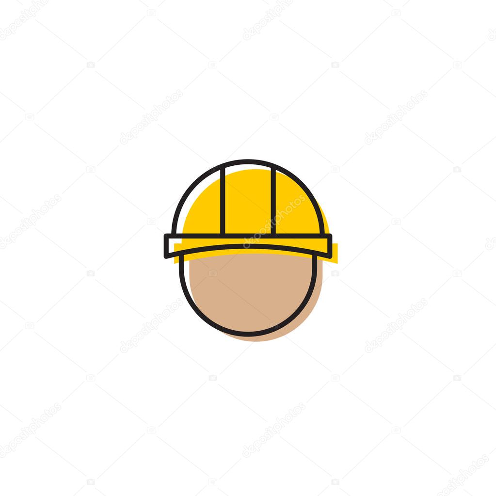 Hard hat vector icon design isolated on white
