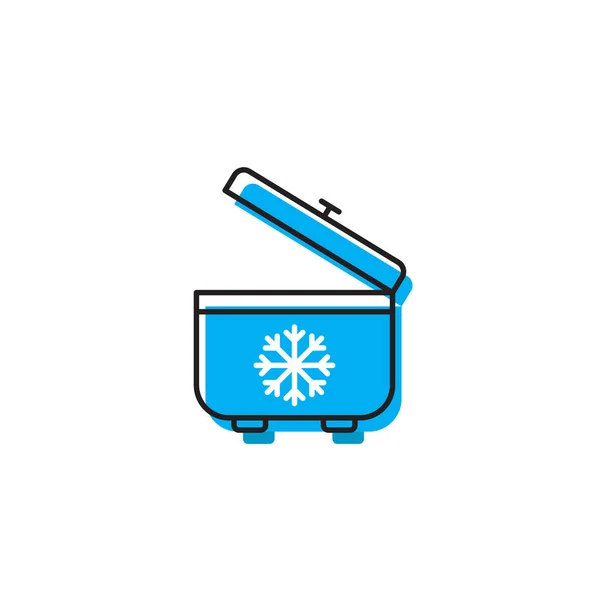 Портативный векторный значок холодильника, ледяной охладитель простой твердый значок изолирован на белом — стоковый вектор