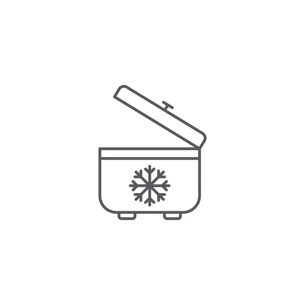 ポータブル冷蔵庫ベクトルアイコン、アイスクーラーシンプルなソリッドアイコンは、白に分離 — ストックベクタ