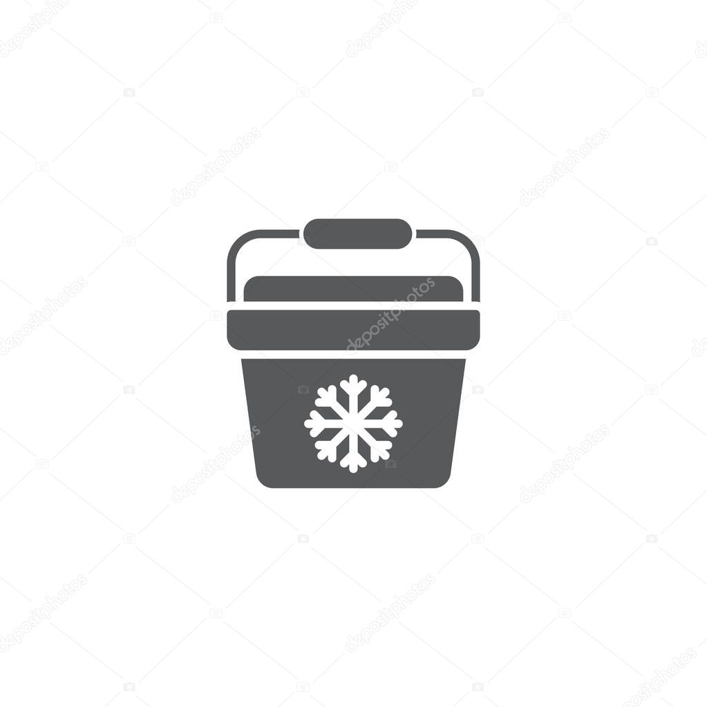 Portable fridge vector icon, Ice cooler simple solid icon isolated on white