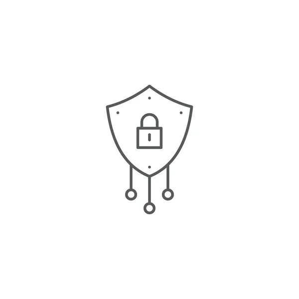 Technologie Shield concept ontwerp vector pictogram geïsoleerd op witte achtergrond — Stockvector