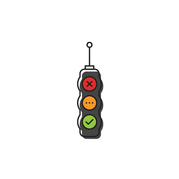 Traffic light vector icon concept design isolated on white background — Stock Vector