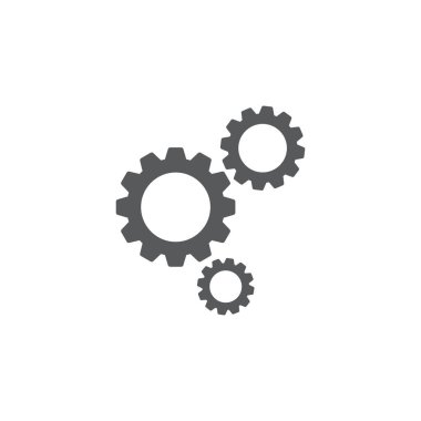 dişli vektör simgesi kavramı, beyaz arka plan üzerinde izole