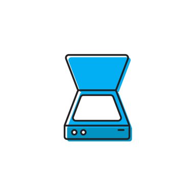 kopya makinesi vektör simgesi kavramı, beyaz arka plan üzerinde izole