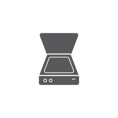 kopya makinesi vektör simgesi kavramı, beyaz arka plan üzerinde izole