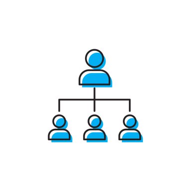 organizasyon şeması vektör simgesi kavramı, beyaz arka plan üzerinde izole