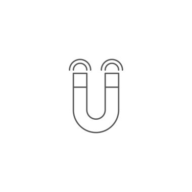 mıknatıs vektör simgesi kavramı, beyaz arka plan üzerinde izole