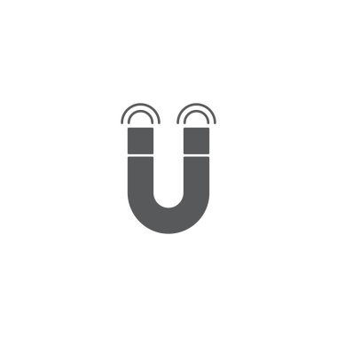 mıknatıs vektör simgesi kavramı, beyaz arka plan üzerinde izole