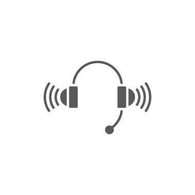 kulaklık vektör simgesi kavramı, beyaz arka plan üzerinde izole