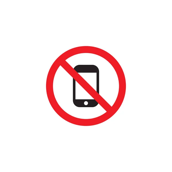 No phone, no cellphone vector icon sign, isolated on white background — Stock Vector