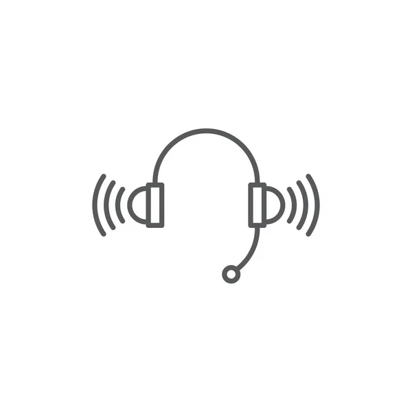 Kulaklık vektör simgesi kavramı, beyaz arka plan üzerinde izole — Stok Vektör