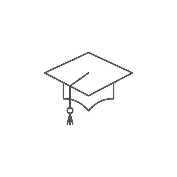 Έννοια εικονίδιο διανυσματικά καπάκι της αποφοίτησης, απομονώνεται σε λευκό φόντο — Διανυσματικό Αρχείο