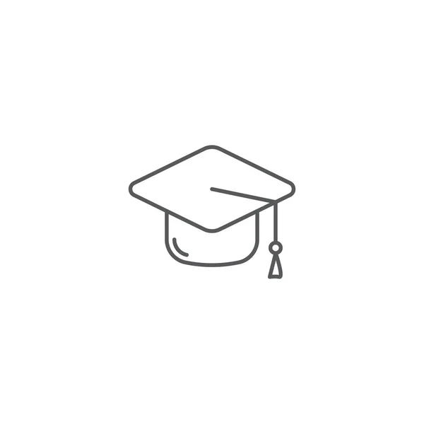 卒業キャップベクトルアイコンコンセプト、白い背景に隔離 — ストックベクタ