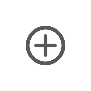 artı, beyaz arka plan üzerinde yalıtılmış düğme vektör simgesi kavramı ekleyin