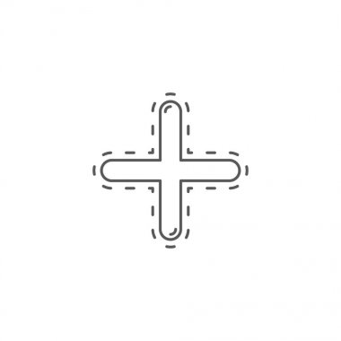 artı, beyaz arka plan üzerinde yalıtılmış düğme vektör simgesi kavramı ekleyin