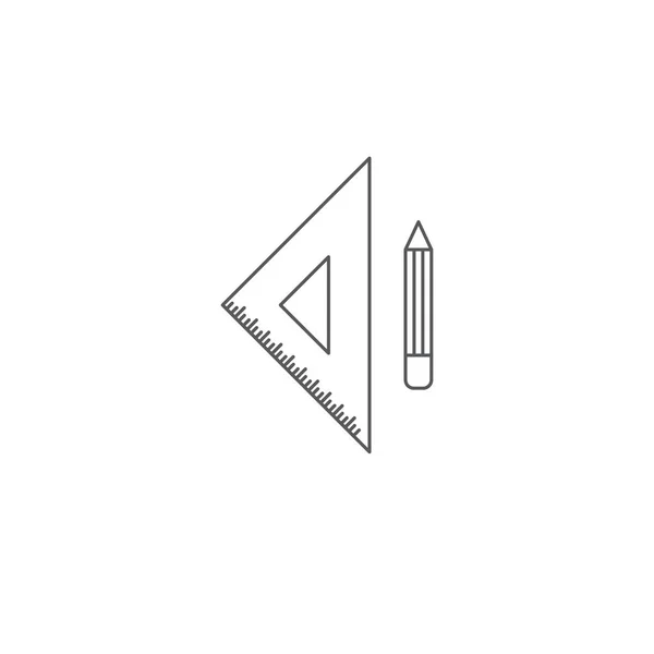 Régua, Equipamento, Instrumento de medição vetor ícone, isolado no fundo branco —  Vetores de Stock