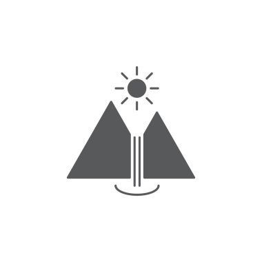 şelale manzara vektör simgesi kavramı, beyaz arka plan üzerinde izole