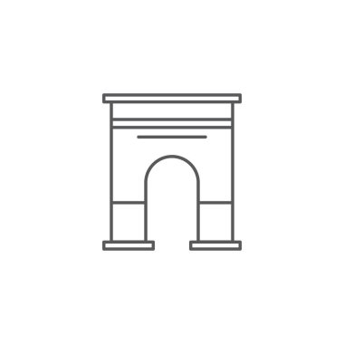 Triumphal arch mimarisi vektör simgesi kavramı, beyaz arka plan üzerinde izole