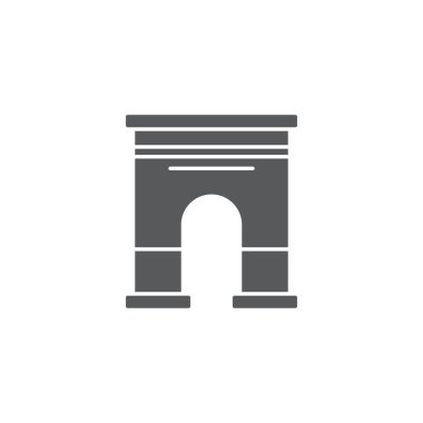 Triumphal arch mimarisi vektör simgesi kavramı, beyaz arka plan üzerinde izole