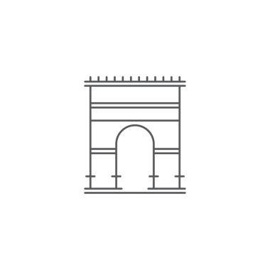 Triumphal arch mimarisi vektör simgesi kavramı, beyaz arka plan üzerinde izole