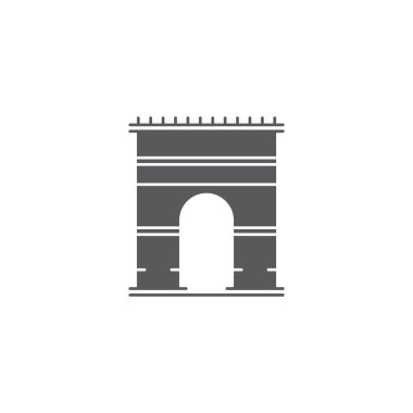 Triumphal arch mimarisi vektör simgesi kavramı, beyaz arka plan üzerinde izole