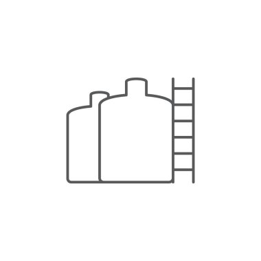 depolama tankı vektör simgesi kavramı, beyaz arka plan üzerinde izole