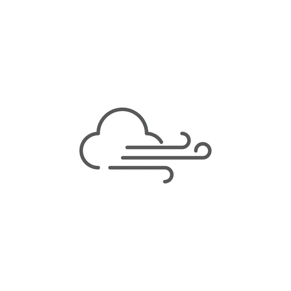 Wind and cloud weather vector icon concept, isolated on white background — 스톡 벡터