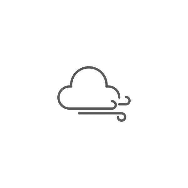 Wind- und Wolkenwetter-Vektor-Icon-Konzept, isoliert auf weißem Hintergrund — Stockvektor