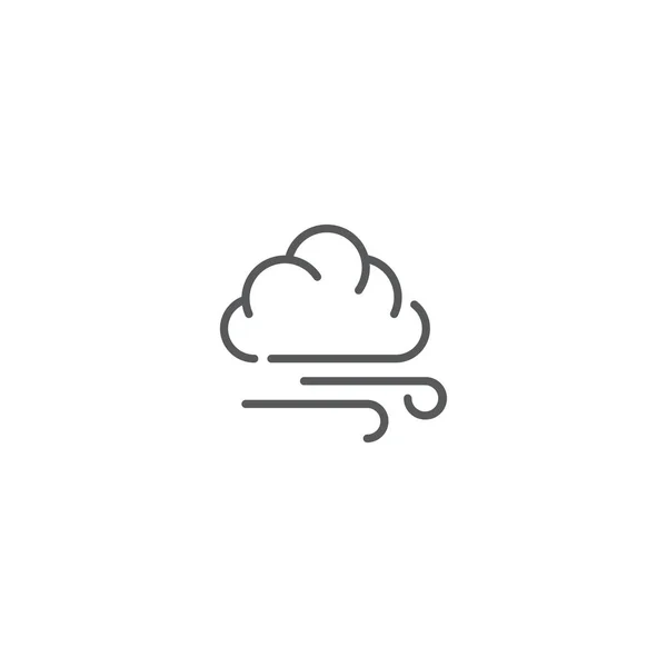 Vento e nuvem conceito vetor ícone do tempo, isolado no fundo branco —  Vetores de Stock