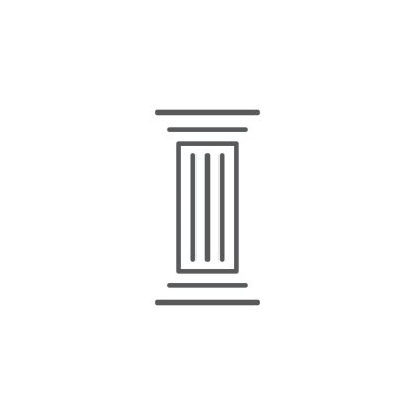 Antik sütun sütun vektör simgesi kavramı, beyaz arka plan üzerinde izole