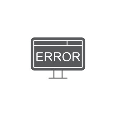 bilgisayar hatası ekran vektör simgesi kavramı, beyaz arka plan üzerinde izole