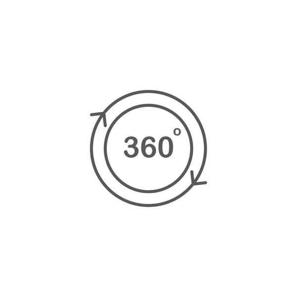 360-Grad-Ansicht Vektor-Symbol isoliert auf weißem Hintergrund — Stockvektor