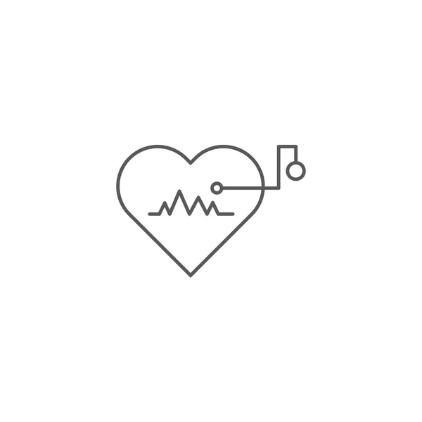 Concepto de icono de vector de marcapasos cardíaco artificial, aislado sobre fondo blanco — Vector de stock