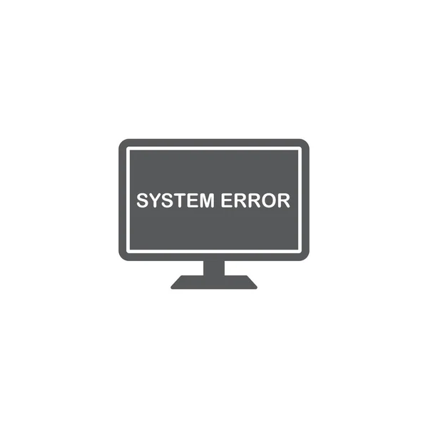 Computer error screen vector icon concept, isolated on white background — Stock Vector
