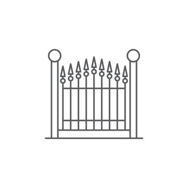 dekoratif kapı vektör simgesi kavramı, beyaz arka plan üzerinde izole