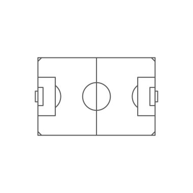 futbol saha vektör simgesi kavramı, beyaz arka plan üzerinde izole