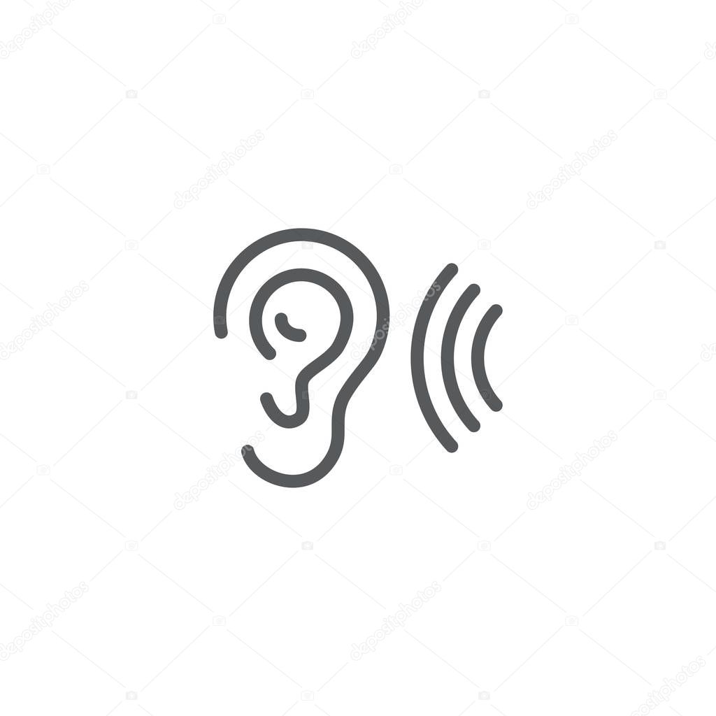 ear hearing vector icon concept, isolated on white background