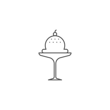 dondurma fincan vektör simgesi kavramı, beyaz arka plan üzerinde izole