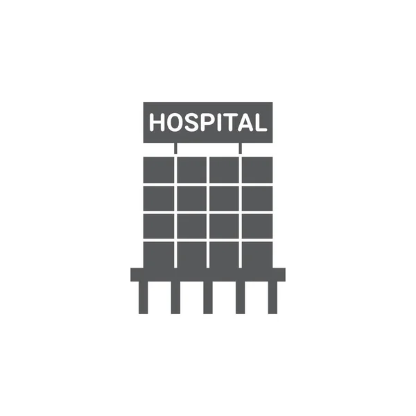 Edificio del hospital icono vectorial, aislado sobre fondo blanco — Vector de stock