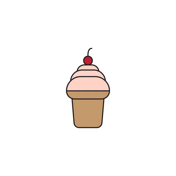 Helado taza vector icono concepto, aislado sobre fondo blanco — Vector de stock