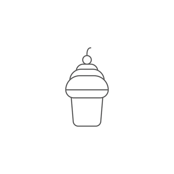 冰淇淋杯矢量图标概念，隔离在白色背景 — 图库矢量图片