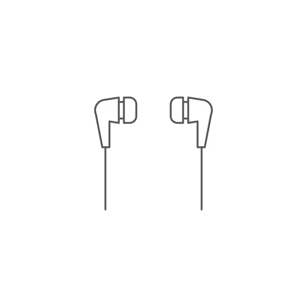 Im Ohr Kopfhörer Vektor-Icon-Konzept, isoliert auf weißem Hintergrund — Stockvektor