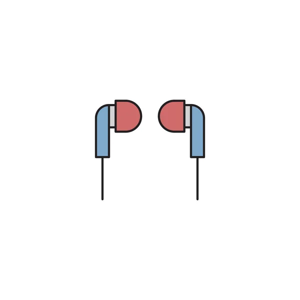 No conceito de ícone de vetor de fones de ouvido, isolado em fundo branco — Vetor de Stock