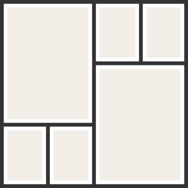 Fotoğraf kolaj çerçeveleri. Vintage Fotoğraf albümü, uygulama şablonu