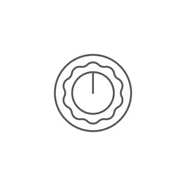 Backofenknopf mit Timer isoliert auf weißem Hintergrund — Stockvektor