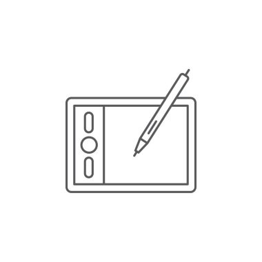 Kalem tablet sayısallaştırıcı vektör simgesi, beyaz arka plan üzerinde izole